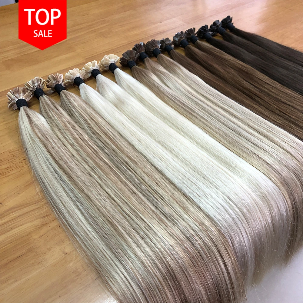 Double Drawn K Tip Hair Pre-bonded Keratin Flat Tip Hair Extensions ...