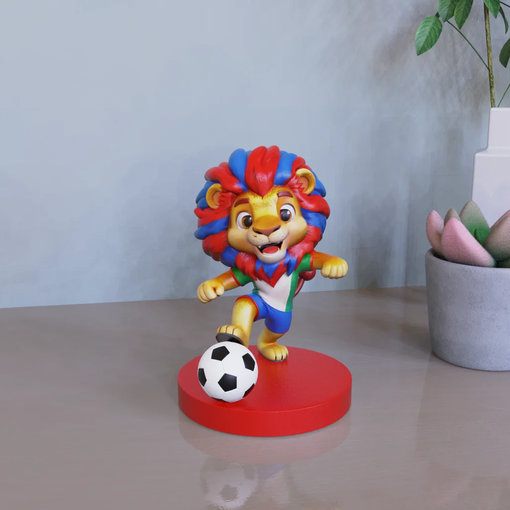 product customizable color world cup football lion resin statue wholesale customizable boutique figurine art craft for european market-4
