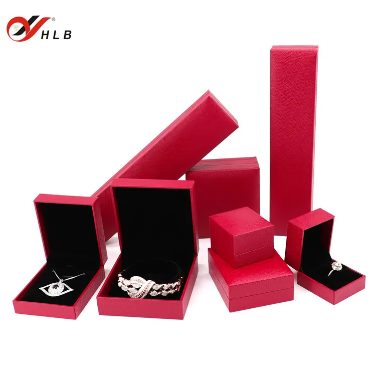 Luxury red leatherette cute bracelet small Box customized Logo and color Packaging ring boxes