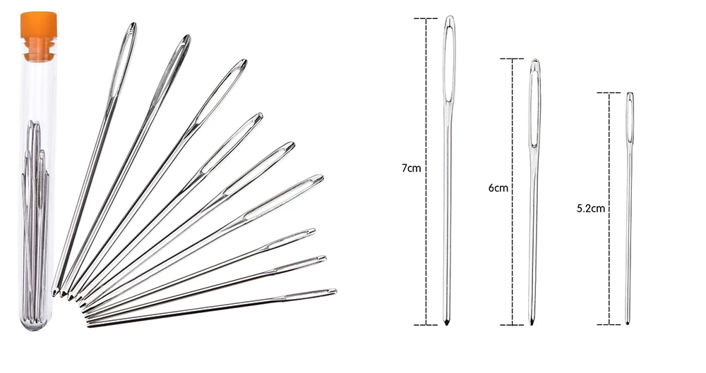 100pcs Large Eye Blunt Needles 7cm/6cm/5.2cm Sewing Darning