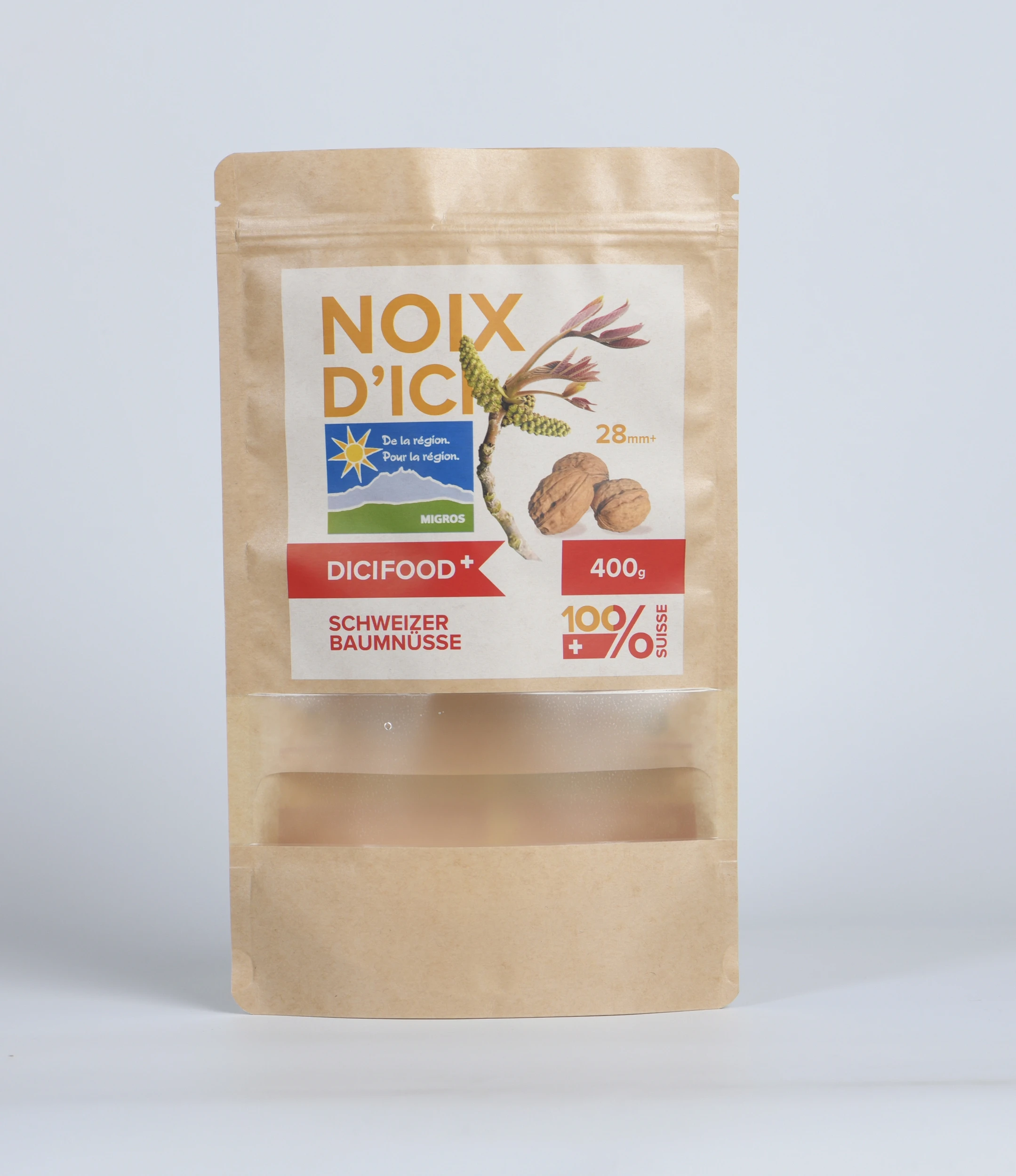 Ziplock Brown White Kraft Craft Paper Standing Up Pouches Food Packaging Zipper Bags With Window