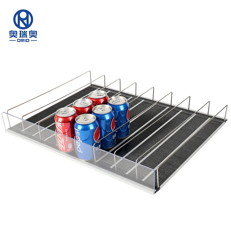 Intelligent Heavy Duty Double-Sided Gravity Roller Shelf System Sliding Supermarket Cooler Display for Products Pusher System
