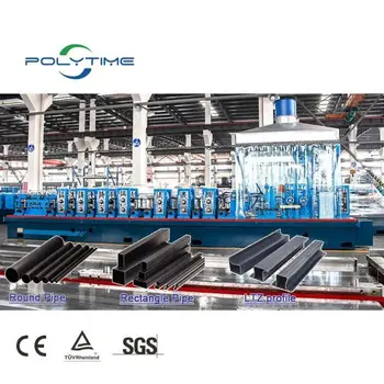 Polytime High Frequency Welded Equipment ERW MS Steel Pipe Mill Forming Machine Iron Pipe Manufacturing Engine Motor Core