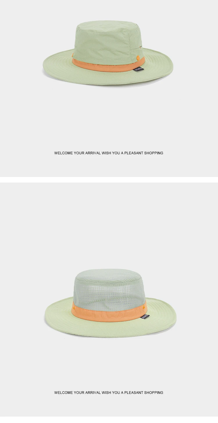 Fashionable Summer Bucket Hat New Design Light Flat Brim Waterproof Sun Protection Windproof Rope for Fisherman's Fishing