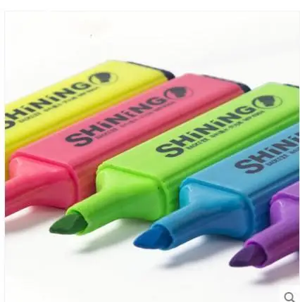 Colored Sharpie Marker Pen Highlighter Rainbow Customized Logo Set HAPPY Office & School Markers Stamp Highlighter Custom Shape