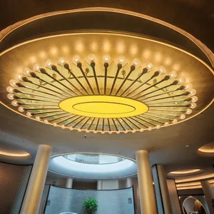 Large Luxury Indoor Oval Pendant Ceiling Chandelier for Hotel Ballroom Lobby Elegant Glass Lights for Banquets and Events