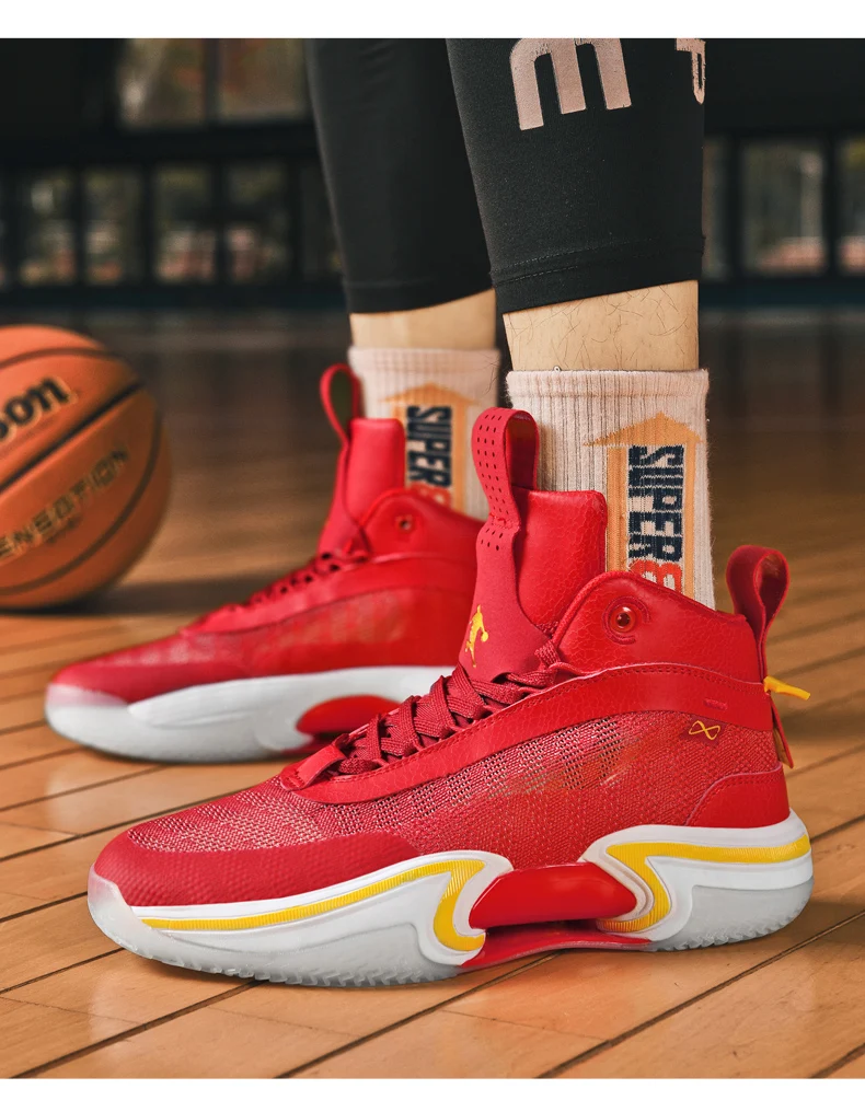 Autumn New Men's Basketball Shoes Mesh Up Lacing Running Shoes Men's