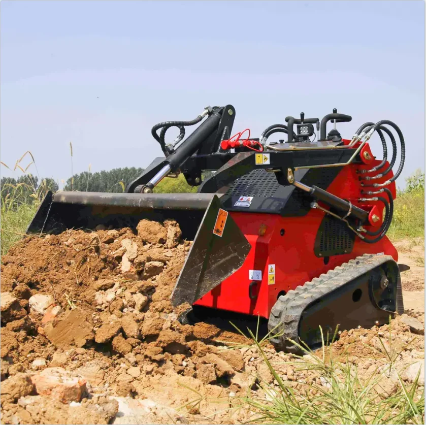 CE EPA Walk Behind Crawler Mini Skid Steer Loader 500kg 700kg 800kg 1000kg 1200kg with Stump Grinder