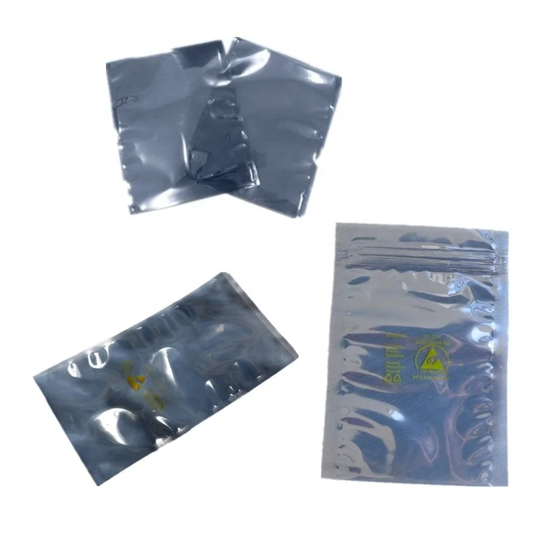 Leenol Customizable Plastic ESD shielding zip lock Bag SMT LED Electronic Components Storage ESD Bag