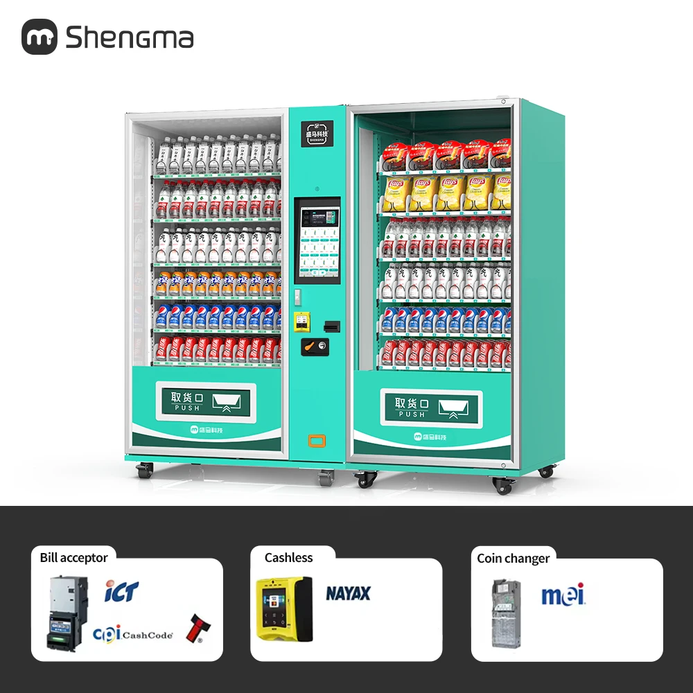 Wholesale Cup Noodle Snacks Drinks Combo Vending Machine Credit Card Payment Vending Machine for Sale  Credit Card Payment