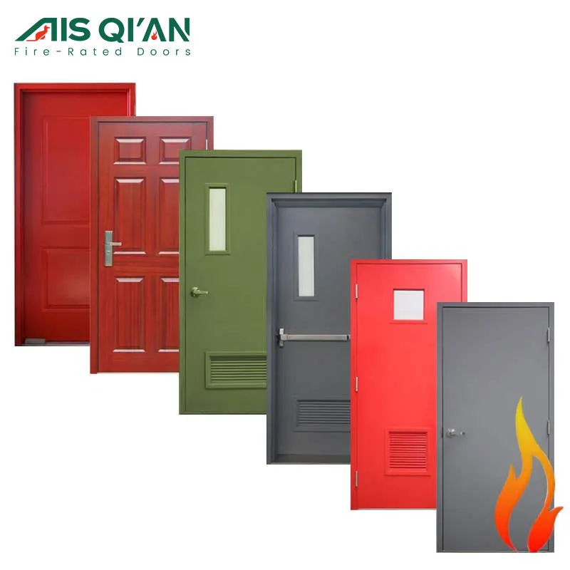 AIS Customized Alu Interior Quality with Glass Metal Modern Room Home Rated Fire Resistant Doors Steel Fire Proof Exit Door