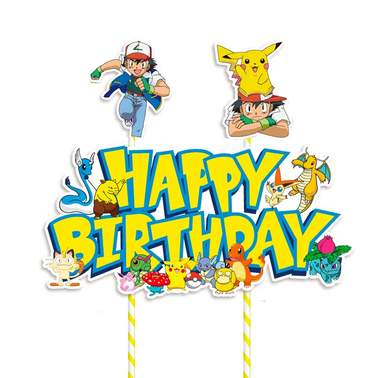 New Design Cartoon Character Cake Topper Set For Boys Happy Birthday