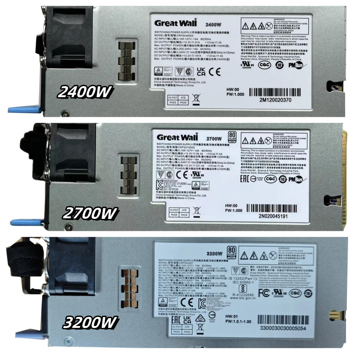 Great Wall High Efficiency Server PSU Module Rated Power 2400W 2700W 3200W Redundant Power Supply for Server