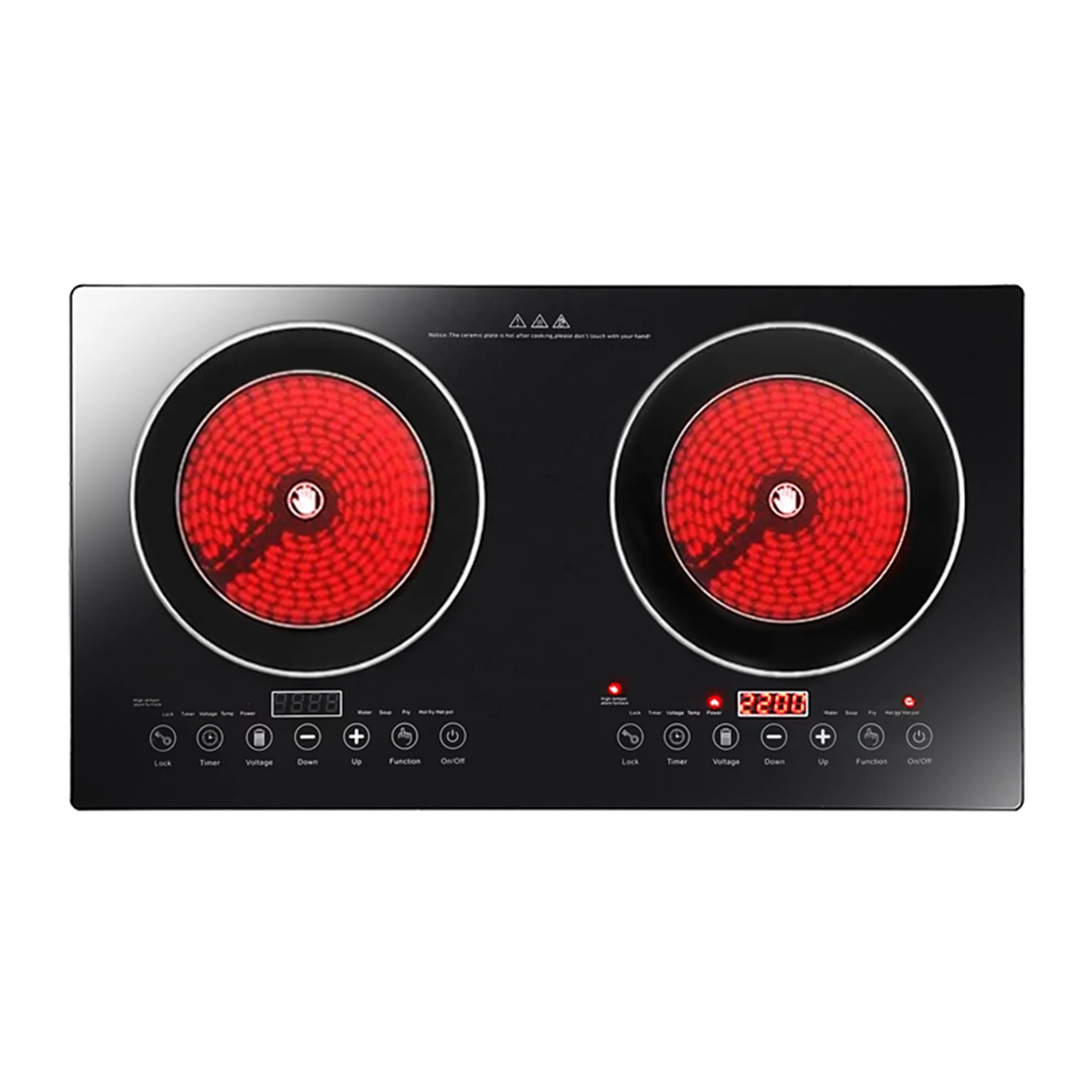 Best Sales Built in Cooktop with Booster Electric Stove Double Burner Induction Cooker OEM Stainless Steel