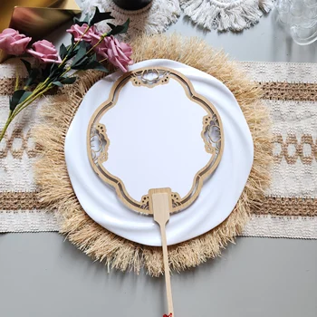 Custom Logo Hand-Painted Calligraphy Fan Double-Sided Chinese-Style Classical Painting Unique Event Wedding Favors New Arrival