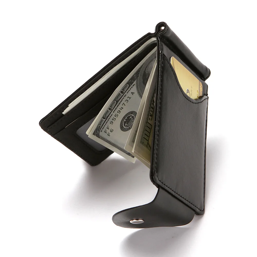Men's Magic Wallet Money Clip Leather Ultra Slim Wallet Flip Card Holder Purse 