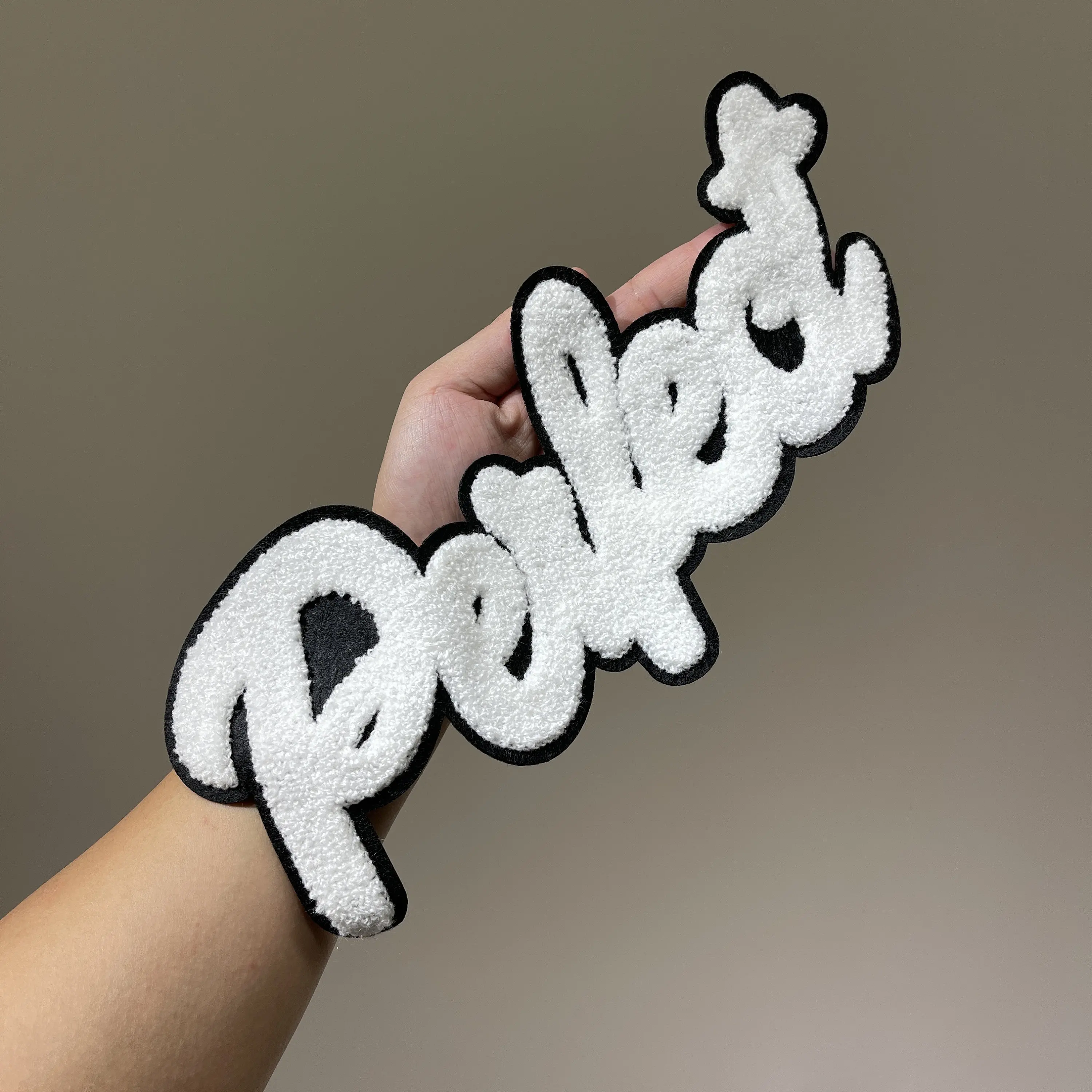 Custom Heat Transfer Chenille Embroidered Alphabet Patch Iron on Wholesale Chenille Patches Letters Greek