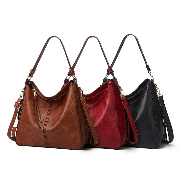 Large Capacity Handbags Women's Pu Leather Messenger Bag 