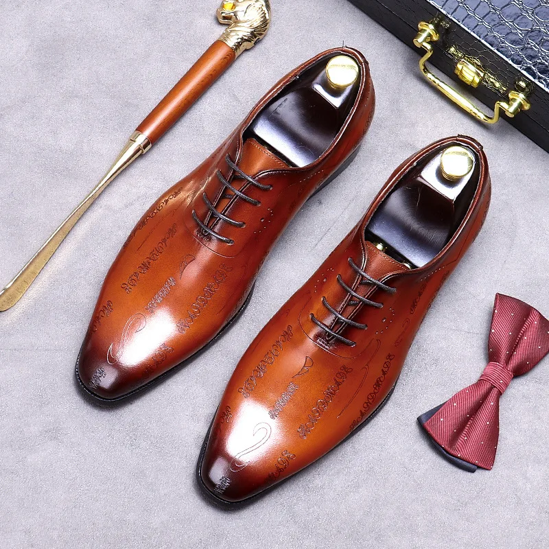 New Designer Men's Oxford Dress Shoes - Genuine Leather Business & Wedding  Shoes for Office Wear