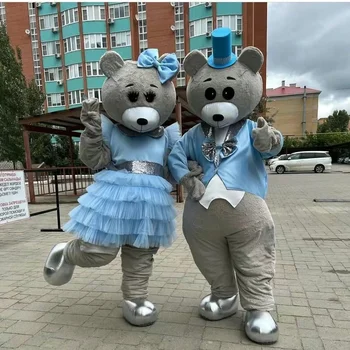 Cosplay Mascot Cosplay Teddy Bear Couple Mascot Unisex Carnival Costume Wedding Party Valentine's Day Events Performance Dress