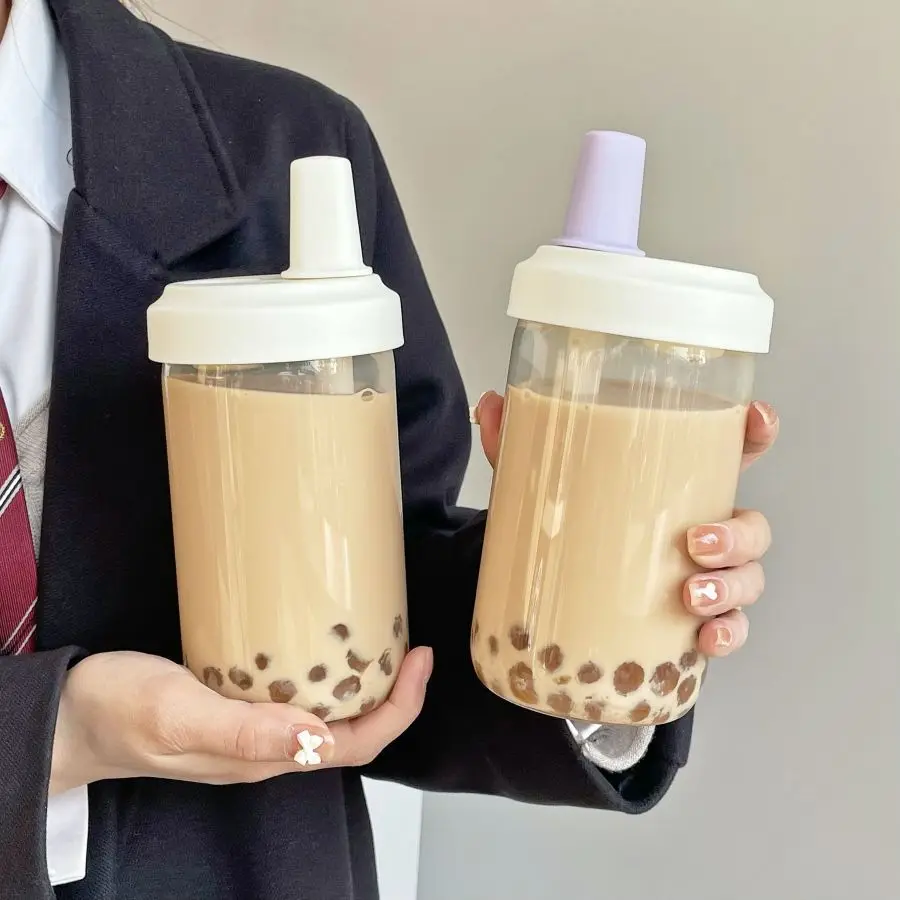 Custom Clear Glass Boba Tea Cup - 500ml Reusable Cup