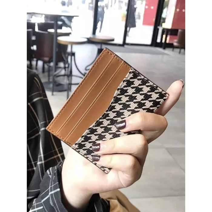 New Design Custom Logo PU Leather Card Holder Coin Purse Slim Luxury Ladies Purse Wallet Cardholder Clip 2024 Small for Women