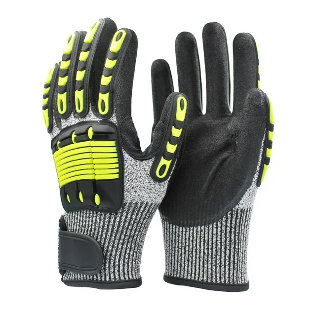 TPR anti-collision gloves Level 5 anti-cutting machinery oil mining rescue labor protection gloves