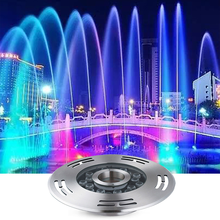 Круглый Водонепроницаемый подводный фонтан из нержавеющей стали dmx 6 Вт ip68 9 с соплом для паркового освещения под водой кольцевой Фонтан СВЕТОДИОДНЫЙ светильник