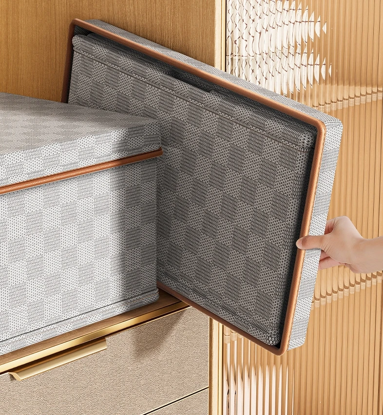 Checkerboard Storage Boxes in Non-woven Fabric Are Used for Clothes and Quilts, As Well As Baskets for Household Toys supplier