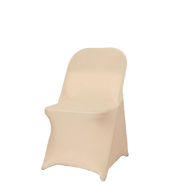 Stretch Spandex Champagne Folding Chair Cover for Wedding Party Dining Banquet Events Hotel Restaurant