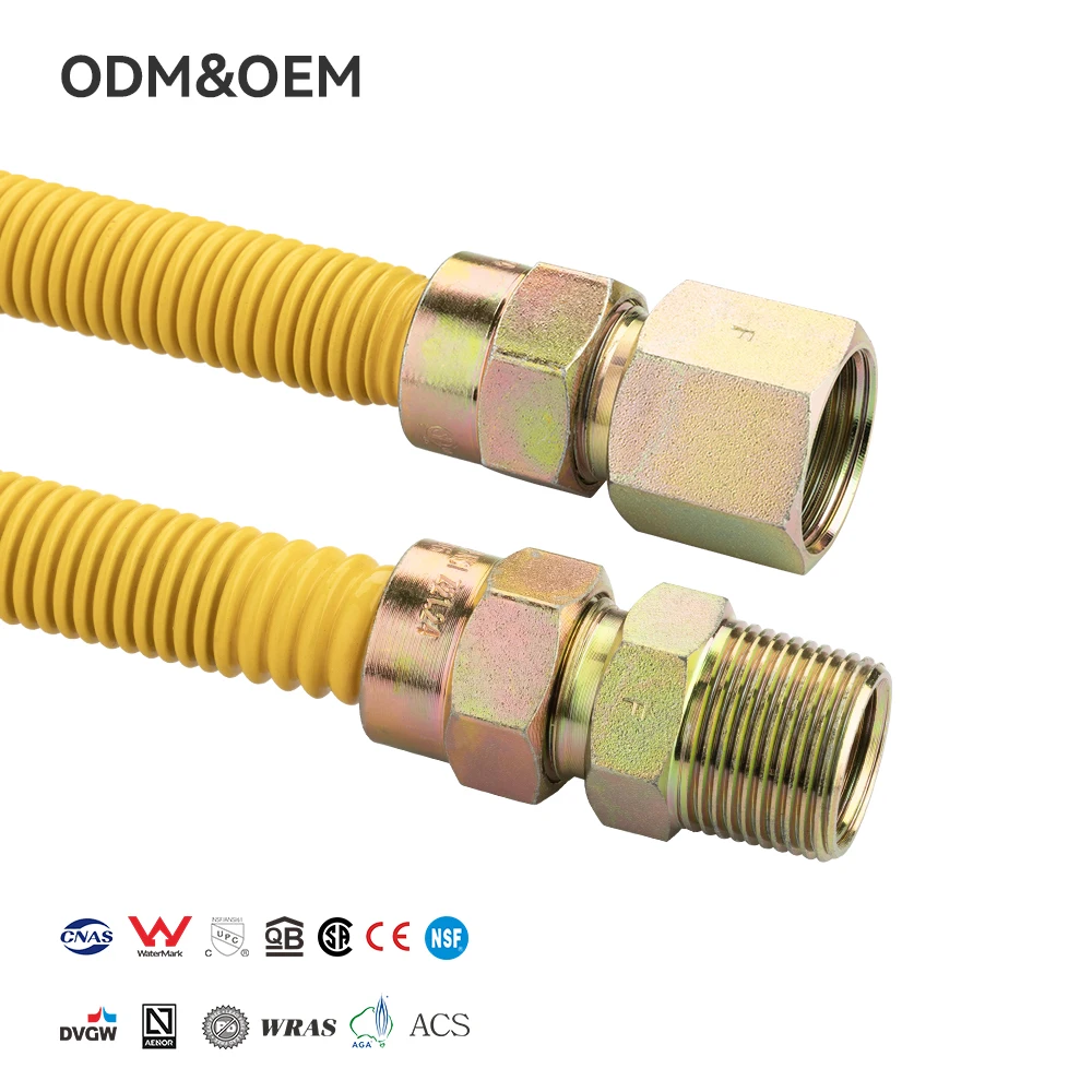 Hot Sale 304 Stainless Steel 304 Flexible Gas Line Metal Pipe Welded Plumbing Hoses Gas Connector for Gas System