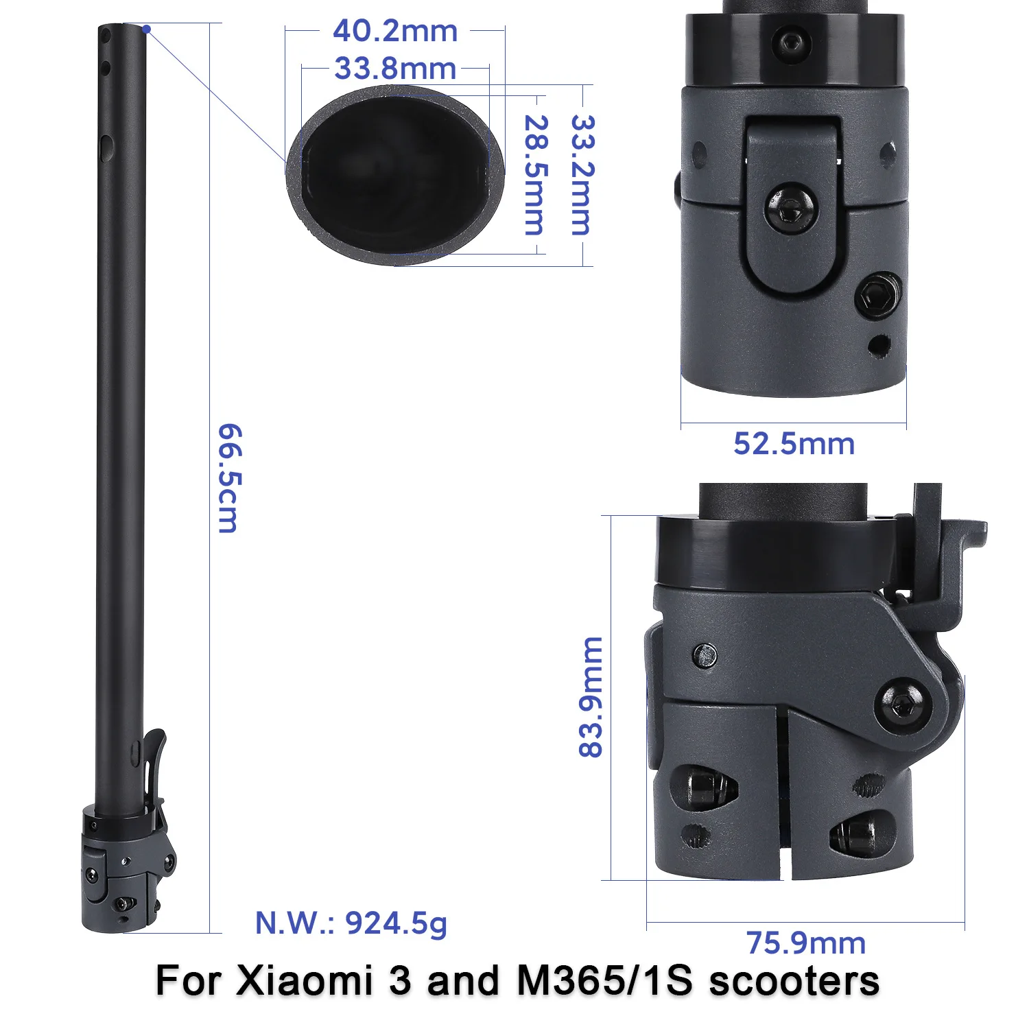 Folding Riser Pole Bar Compatible for Xiaomi 3 M365 1S Pro Electric Scooter Accessories Elektroroller Trottinettes Électronique
