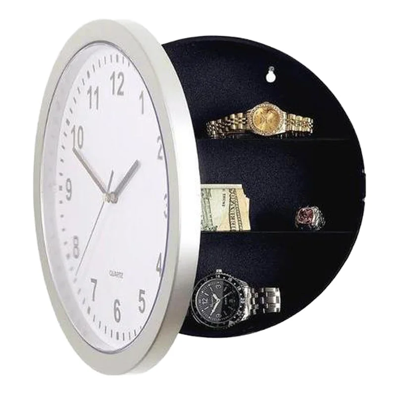 Quartz Wall Clock for Home Decor Hidden Safe Storage with Needle Display for Living Room Securing Money Cash Jewelry