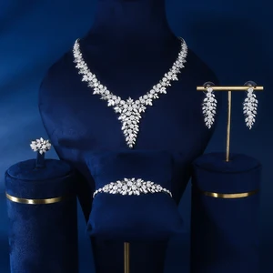 BRIDETALK Original Design Women's Classic Brass Jewelry Set with Zircon for Wedding Banquets Parties Engagements Anniversaries