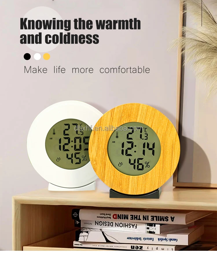 Generic 3 in 1 LCD Digital Thermometer Hygrometer Temp & Humidity Meter Alarm Clock Color White