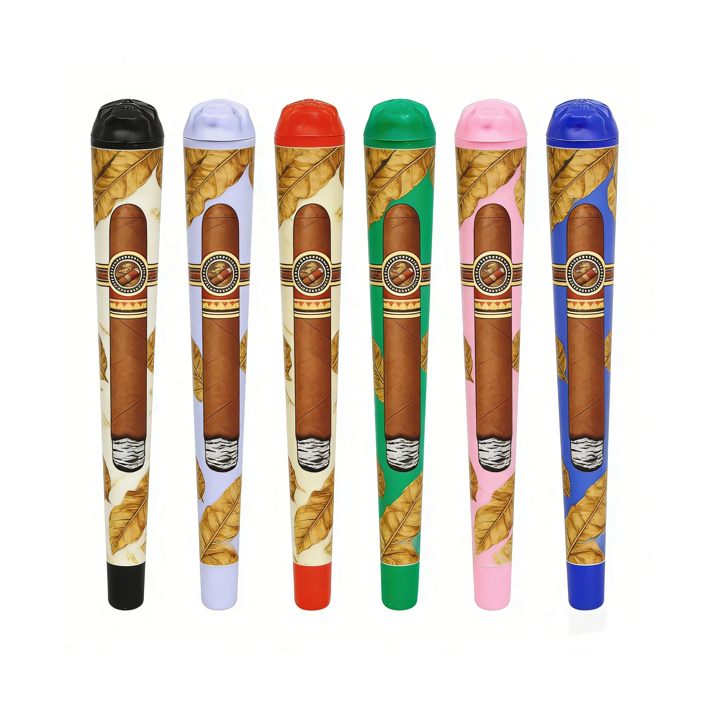 Wholesale Eco-Friendly CR Rolled Pop Top Tubes 80-116mm Moisture-proof Cone  Shape Squeeze Open Tube for Cigar Tobacco Leaf
