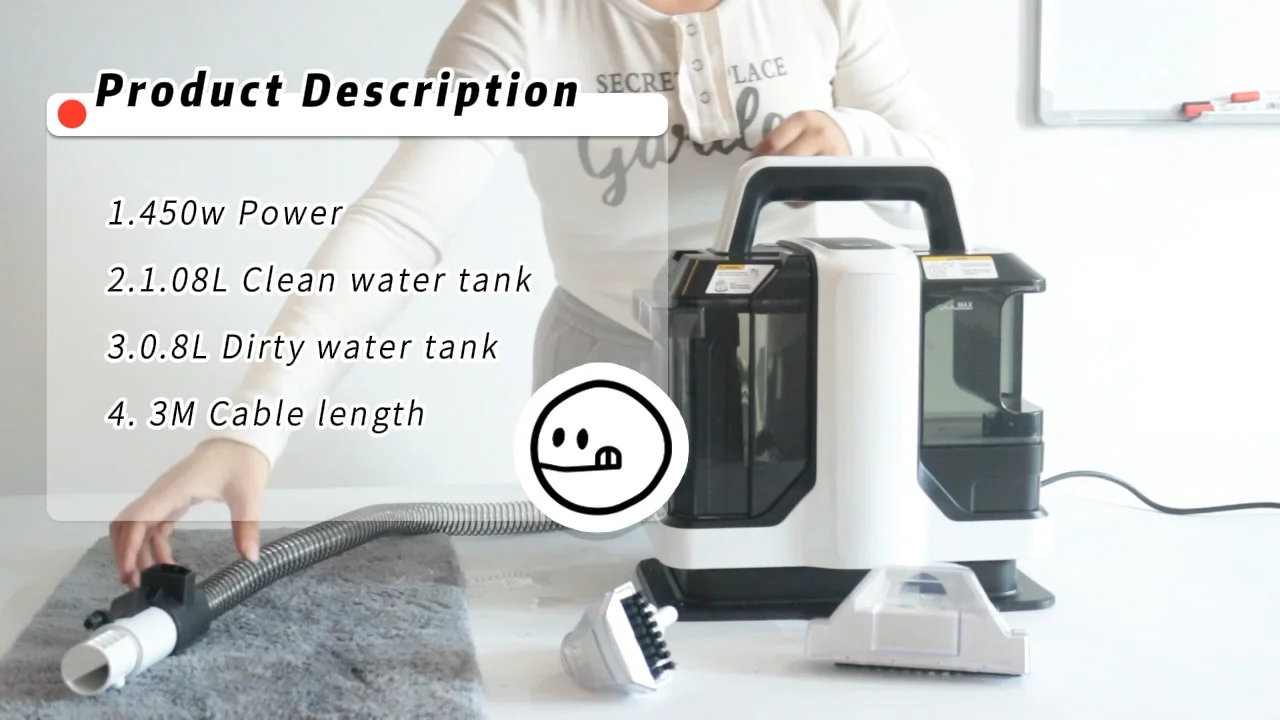 450w Wet And Dry Vacuum Cleaning Portable Car Sofa Carpet Cleaner