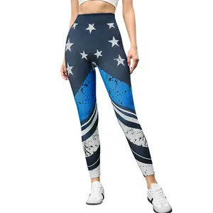 Wholesale Women's  Yoga Pants Seamless Painted High Waist Elastic Breathable Butt Lifting Sports Running Leggings