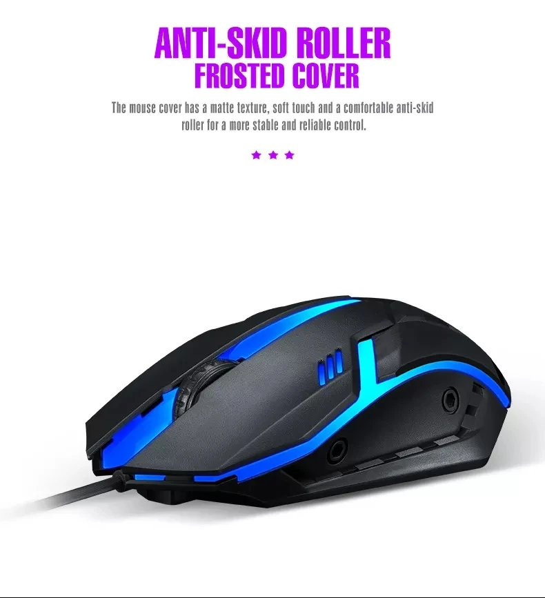 Popular 7-Color LED Breathing Light Gaming Mouse Wired USB Optical 1 Dollar Mouse for Right-handed Computer Users