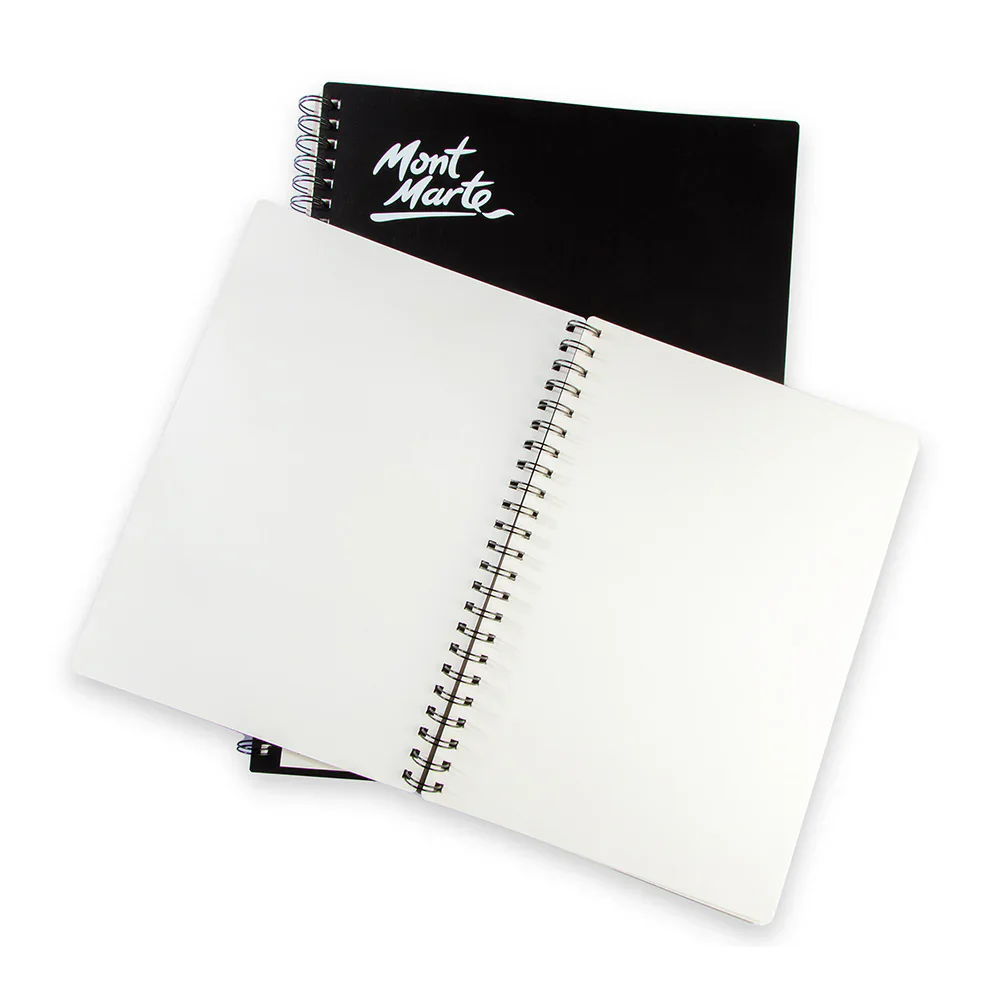 A4 Black Paper Sketchbook Pad - 120 Pages (60 Sheets), 150gsm/90lb, For Metallic Markers, Gel Pens, Mixed Media Art