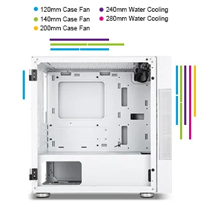 Tempered Glass Panel Design,Air-water Cooling Ready Gaming Case ...