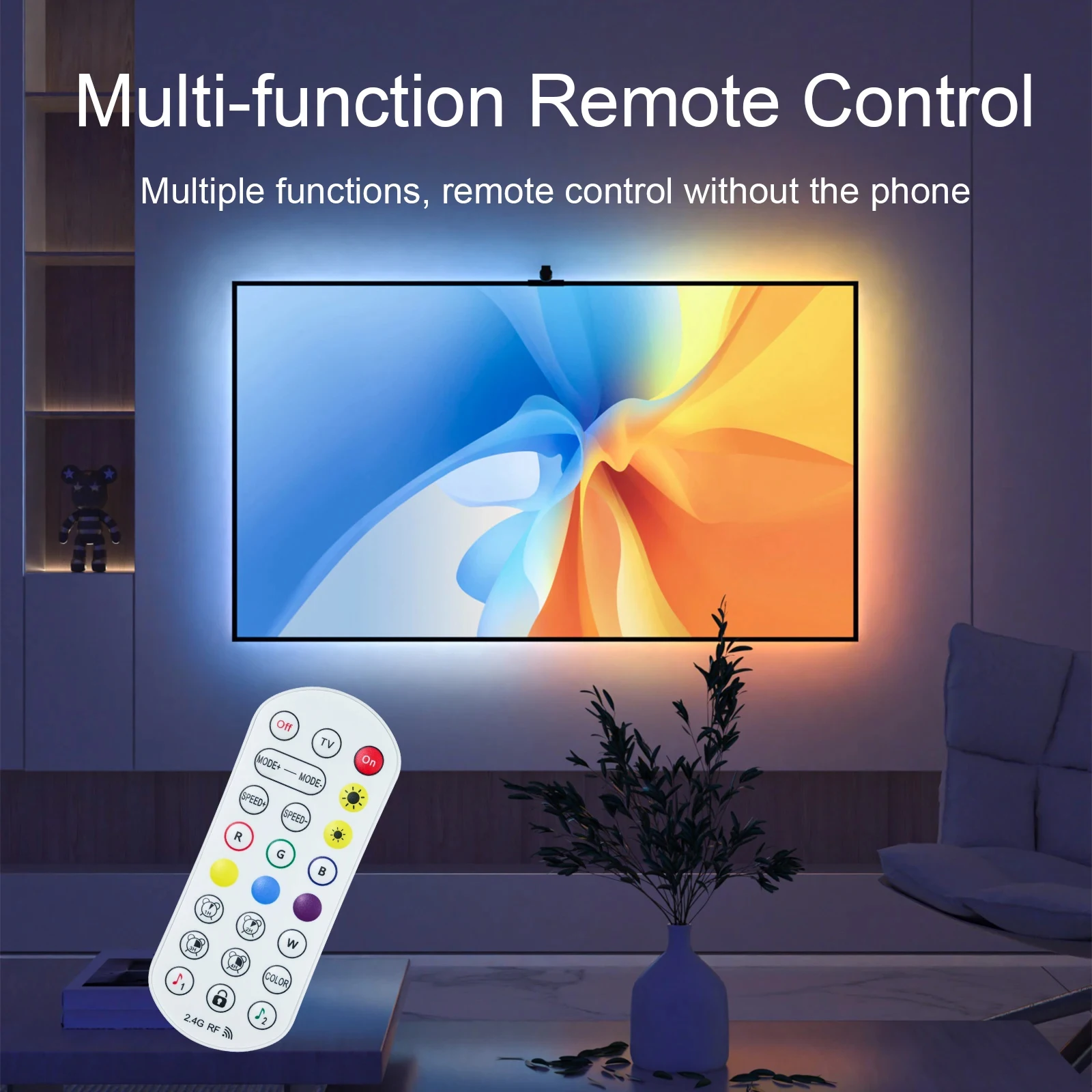 TV Reactive LED Lights RGB IC Music Sync Color Changing APP Remote Control TV LED Backlight with Camera