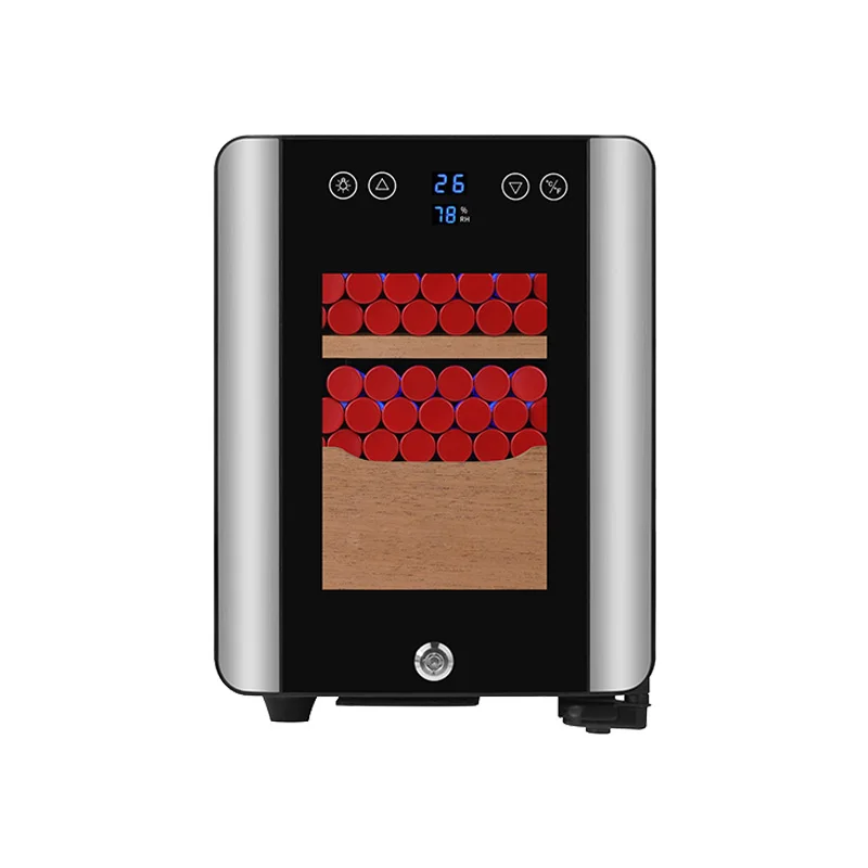 Wholesale Mini Digital Humidifier Hygrometer Thermoelectr Wooden Shelves Electrical Herb Wine Cigar Cooler Humidor