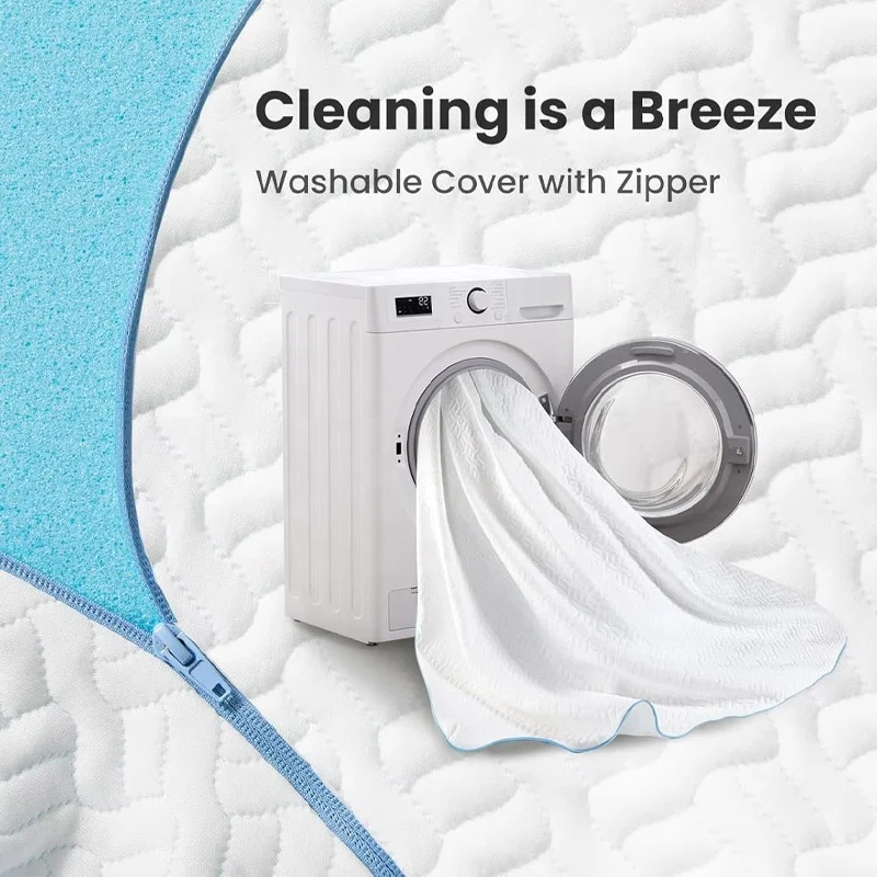 6 sided anti slip base fabric detachable washable cooling memory foam mattress cover-4