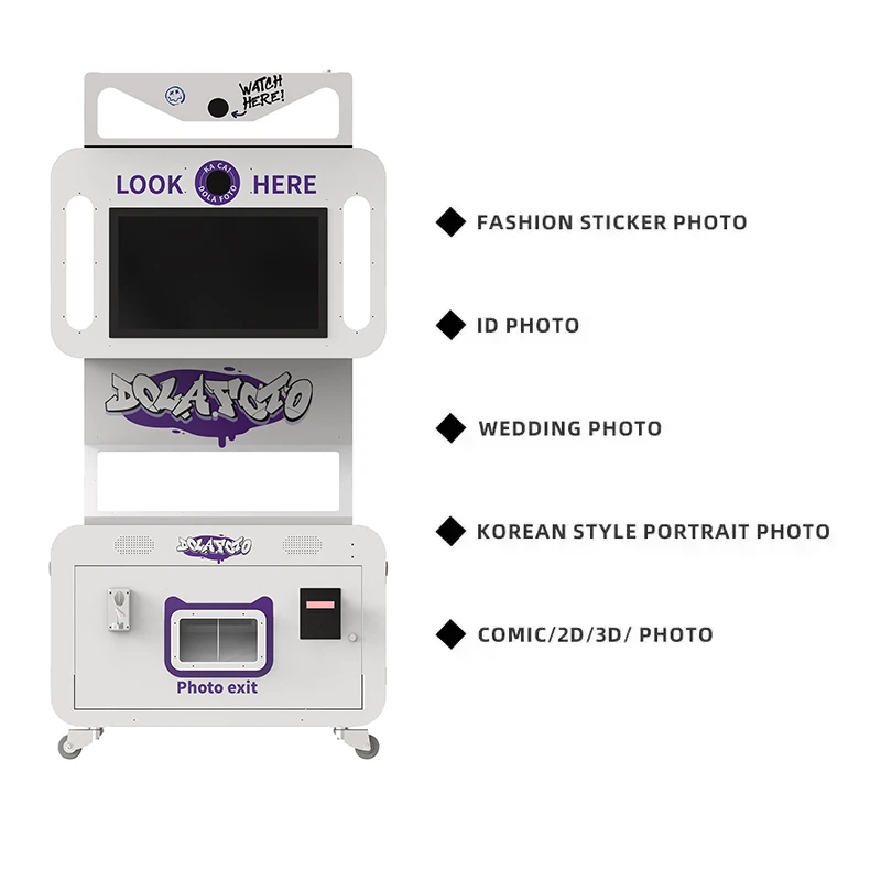 Dts-001 Photo Booth Machine Printing Photo Booth Easy and Quick Multi-Device Support Logo Customization High Technology