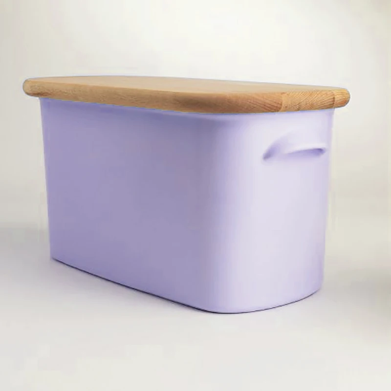 Custom Storage Box with Lid Round Kitchen Porcelain Black Bread Bin Wholesale Ceramic Bread Box