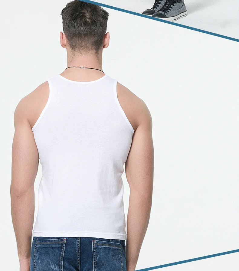 High Quality Cheap Inner Under Shirt Cotton White Gym Vests Summer