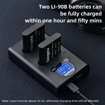 KingMa-LI-90B Camera Battery + LCD USB Dual Charger Kit for Olympus TG-6 TG-5 TG-4 TG-3 for Ricoh DB-110 GR3 GRIII Battery product image
