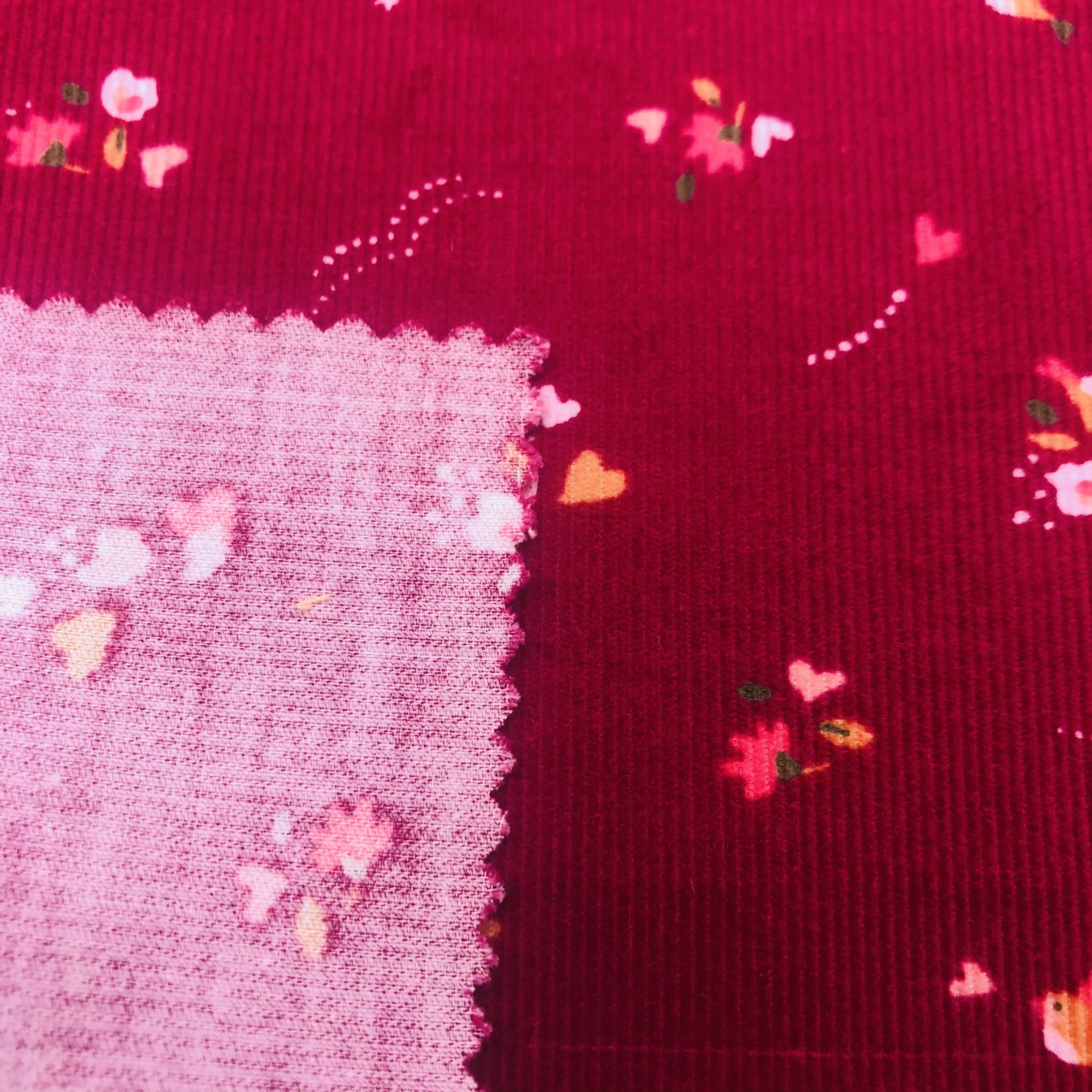 
 Оптовая продажа 21W реактивная печать 100% Хлопок прочное платье куртки одежда обивка Вельветовая ткань  