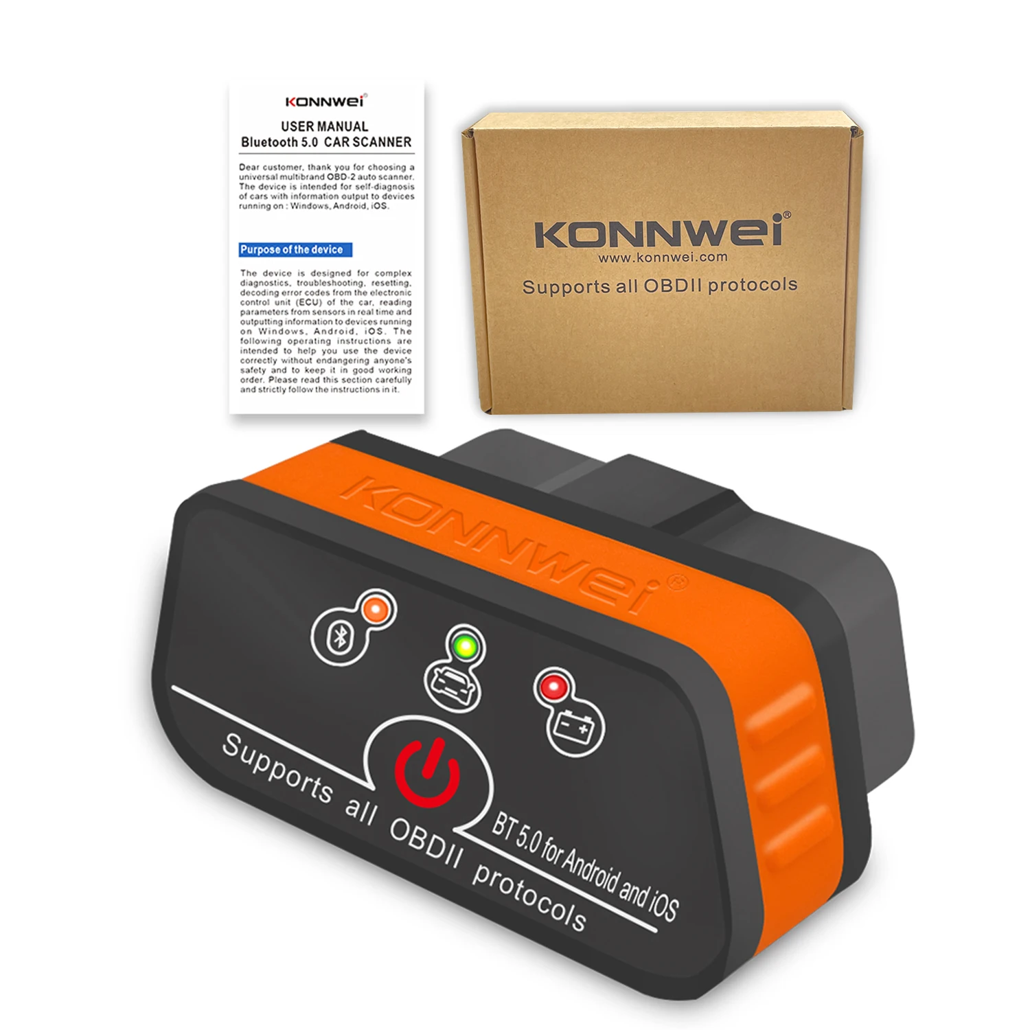 Interface De Diagnostic ELM327 Bluetooth OBD2 – Pour Android/Windows (Torque) – Voiture – Neuf
